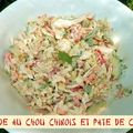 Salade au chou chinois et pate de curry thaï