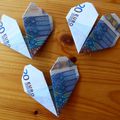L'origami avec des billets : le tuto du coeur