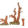 A group of three red coral carvings, Late Qing Dynasty-Republic Period