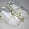 chaussons bebe en cuir souple blanc pointure 15