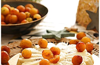 Gâteau fromage blanc et mirabelles dans le micro-ondes et sans sucre.......Miammmm!!!!