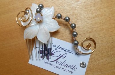 Accessoires de coiffures mariage, peigne et pince à cheveux mariée