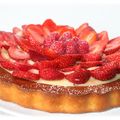 Tarte renversée fraises framboises et citron