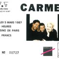 Carmel - Jeudi 5 Mars 1987 - Casino de Paris (Paris)