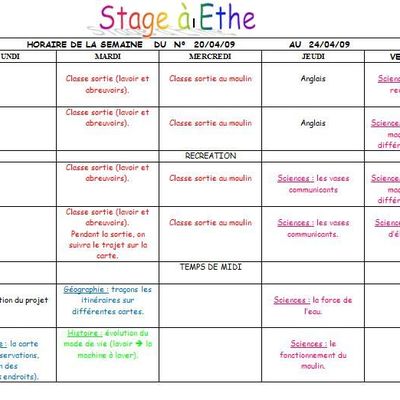 Notre semaine d'éveil