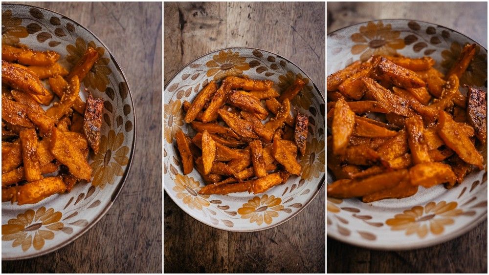 pommes de terre au four, PDT moelleuses, fondantes, facile, paprika fumé, patates douces au four