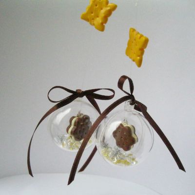 Boules de Noël Biscuits gourmands au chocolat, vanille  & petits beurre 