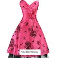 - 40 % 29.94€ robe de soirée "Lara" rose, bleue, ou grise , fleuries (réf rc-lara)