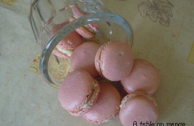 Macarons Rose Barbe à Papa Chocolat Blanc