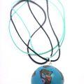 COL094 - Pendentif Klimt turquoise