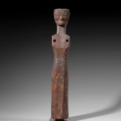 A painted wood figure of a man, Warring States (480-221 BC)