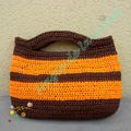 Sac à main raphia chocorange crocheté avec Rafia d'Adriafil