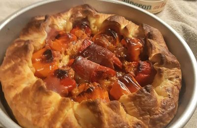 ღ " MIAM " Tarte à l'ancienne aux mini poivrons farcis au Gaperon et Jambon