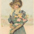 Dessin femme 1900 vintage