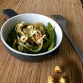 Salade de haricots verts, noisettes et parmesan