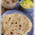 TORTILLAS A LA FARINE DE BLE COMPLETE , FOURREES THON , HARICOTS ROUGES ET ENDIVES 