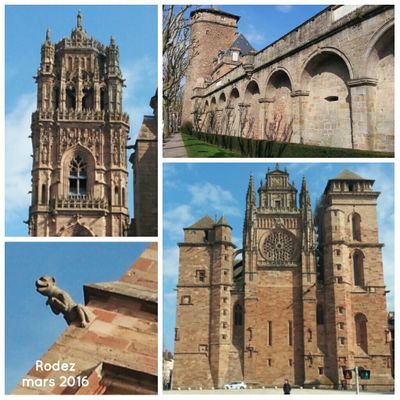 Rodez : la cathédrale, les gargouilles et les remparts de l'évêché