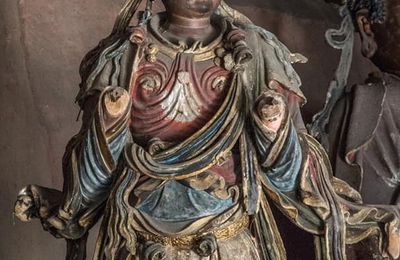 Seven painted sculptures from the Song and Jin dynasties in the main hall of the Longxin temple in Xinjiang, Yuncheng, Shanxi