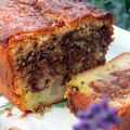Cake Marbré poire / citron, fruits de la passion et chocolat (sans gluten).