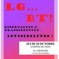 Débat le 20 octobre : bisexualité, transidentité