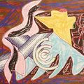 Frank STELLA (né en 1936 à Malden, Etats-Unis). A HUNGRY CAT ATE UP THE COAT, 1984