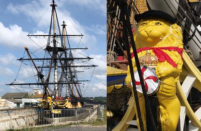 L'Hermione en cale sèche au Blanc-Pignon