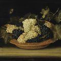 Jacques Linard (Troyes 1597 - 1645 Paris), Coupe de raisins sur un entablement, 1631