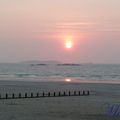 Coucher de soleil sur la plage de Rochebonne