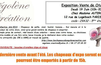 DERNIERE EXPO DE LA SAISON!! le 19 Juin, SOLDES