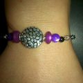 Bracelet en chaine et perle violette * Créa-Pô *
