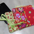 Pochette protection / housse / étui téléphone portable rouge et vert