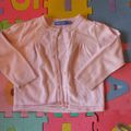 Gillet rose "bout'chou" T.24mois 1€50