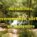 Actualités, événements, sorties en Septembre