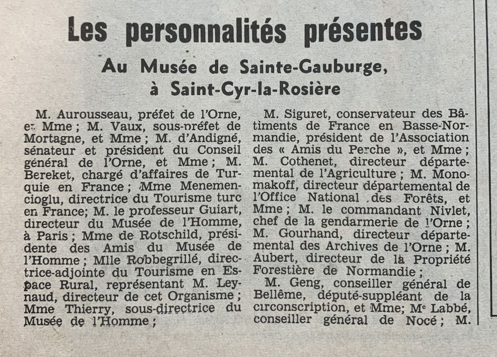 Un film et des visages, 1974 : inauguration du Musée des Arts et Traditions populaires de Perche