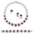 Ruby and diamond parure