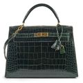 HERMÈS 1991, Sac KELLY 32 cm, Alligator vert sapin (Alligator mississippiensis) II/B