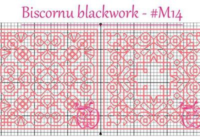 Grille biscornu blackwork #M14