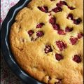 Gâteau citron, framboises à la polenta