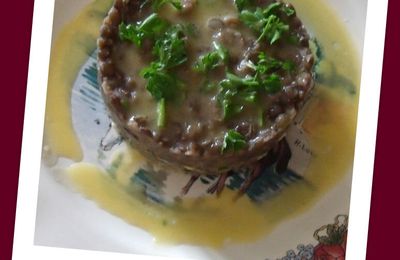 Tartare de thon aux lentilles vertes du Puy et vinaigrette d'agrumes tiède