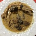 Tendron de veau à la crème et aux morilles