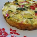 Flan aux courgettes, poivron rouge et chèvre frais