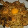 Udon (pâte japonaise) aux crevettes recette 