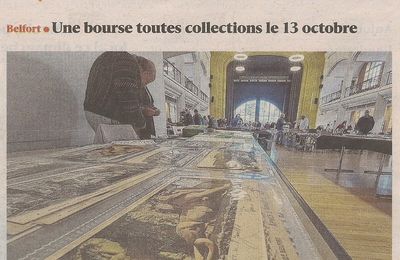 52e Bourse toutes collections à Belfort, l’article de L’Est Républicain annonçant la manifestation du 13 octobre 2024