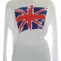 Tee shirt manches longues imprimé du drapeau Union Jack