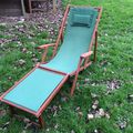 Chaises longues bois et tissu 