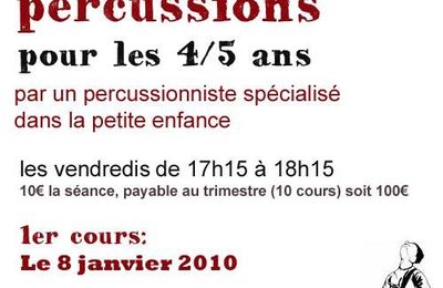 Cours de percussions pour les 4/5 ans