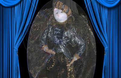 Petite marionnette de chat en costume médieval
