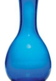 A Chinese blue glass bottle vase. 18th-19th century