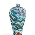 A large doucai 'dragon and phoenix' vase, meiping, Qing Dynasty, 18th Century