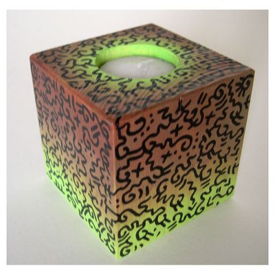 Bougie verte carrée